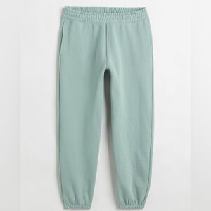 H&M Light Green Relaxed Fit Cotton Joggers